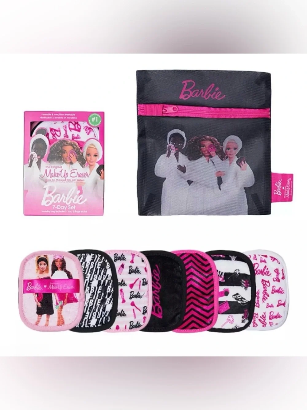 MakeUp Eraser Barbie 7 Day Set Reusable Makeup Remover Cloths New
